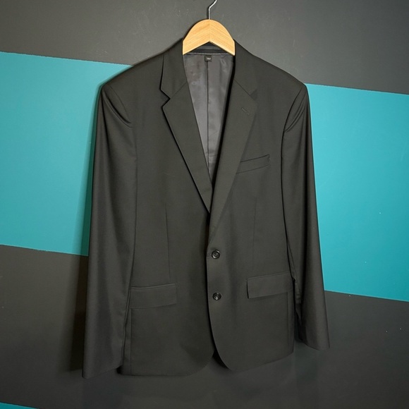 J. Crew & Ing. Loro Piana Black Suit Jacket 42R 100% Wool - Picture 2 of 12